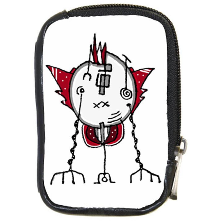 Alien Robot Hand Draw Illustration Compact Camera Leather Case