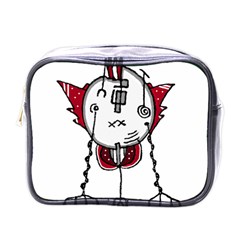 Alien Robot Hand Draw Illustration Mini Travel Toiletry Bag (one Side) by dflcprints