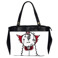 Alien Robot Hand Draw Illustration Oversize Office Handbag (two Sides) by dflcprints