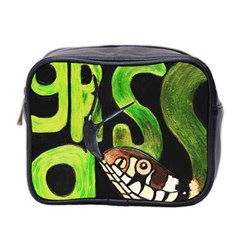 Grass Snake Mini Travel Toiletry Bag (two Sides) by JUNEIPER07