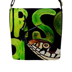 Grass Snake Flap Closure Messenger Bag (large) by JUNEIPER07