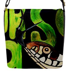 Grass Snake Flap Closure Messenger Bag (small) by JUNEIPER07