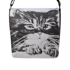 Kitten Flap Closure Messenger Bag (large) by JUNEIPER07