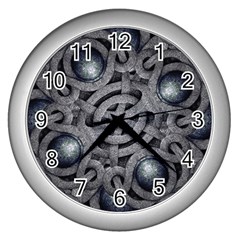 Mystic Arabesque Wall Clock (silver) by dflcprints