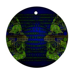 Binary Communication Round Ornament