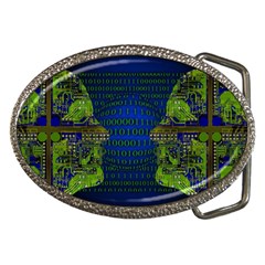 Binary Communication Belt Buckle (oval) by StuffOrSomething