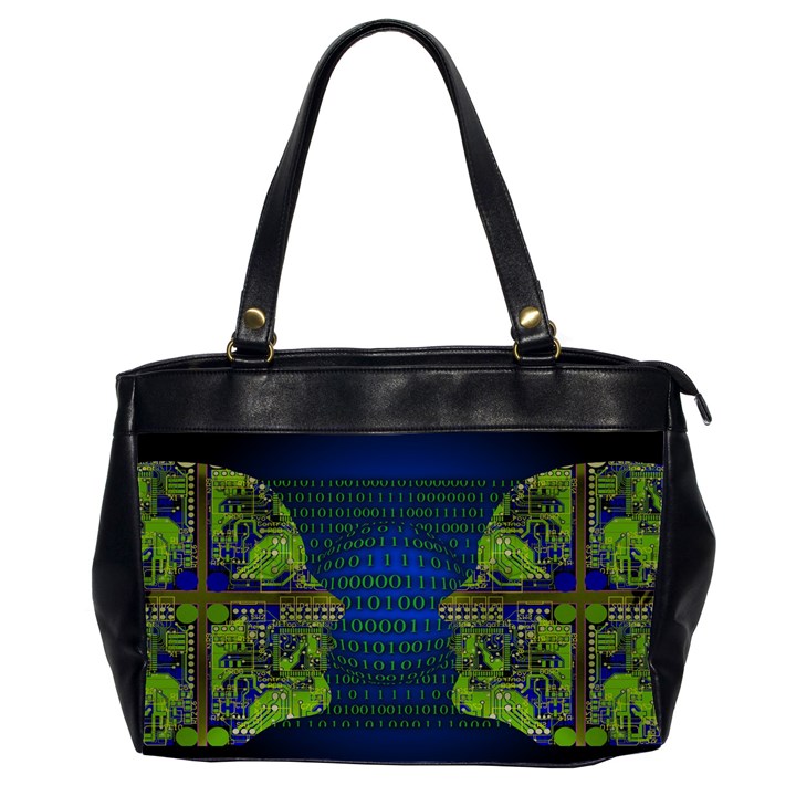 Binary Communication Oversize Office Handbag (Two Sides)