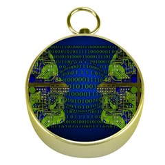 Binary Communication Gold Compass by StuffOrSomething