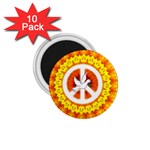 Psychedelic Peace Dove Mandala 1.75  Button Magnet (10 pack) Front