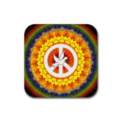 Psychedelic Peace Dove Mandala Drink Coaster (square) by StuffOrSomething