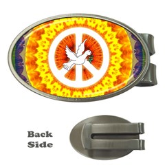 Psychedelic Peace Dove Mandala Money Clip (oval) by StuffOrSomething