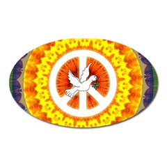 Psychedelic Peace Dove Mandala Magnet (oval) by StuffOrSomething