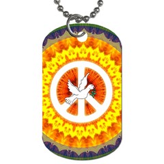 Psychedelic Peace Dove Mandala Dog Tag (one Sided) by StuffOrSomething