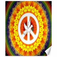 Psychedelic Peace Dove Mandala Canvas 8  X 10  (unframed) by StuffOrSomething