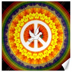 Psychedelic Peace Dove Mandala Canvas 12  X 12  (unframed) by StuffOrSomething