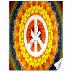 Psychedelic Peace Dove Mandala Canvas 12  X 16  (unframed) by StuffOrSomething