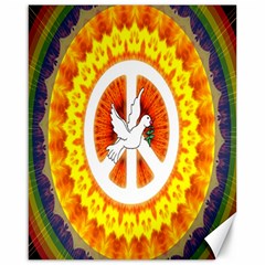 Psychedelic Peace Dove Mandala Canvas 16  X 20  (unframed) by StuffOrSomething