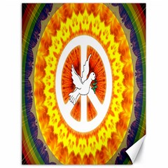 Psychedelic Peace Dove Mandala Canvas 18  X 24  (unframed) by StuffOrSomething