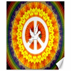 Psychedelic Peace Dove Mandala Canvas 20  X 24  (unframed) by StuffOrSomething