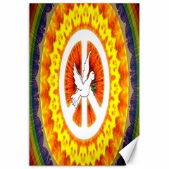 Psychedelic Peace Dove Mandala Canvas 20  X 30  (unframed) by StuffOrSomething