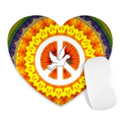 Psychedelic Peace Dove Mandala Mouse Pad (heart) by StuffOrSomething