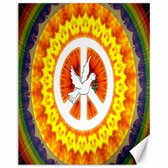 Psychedelic Peace Dove Mandala Canvas 11  X 14  (unframed) by StuffOrSomething