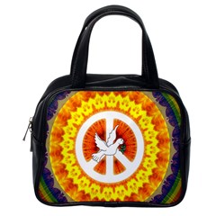 Psychedelic Peace Dove Mandala Classic Handbag (one Side) by StuffOrSomething