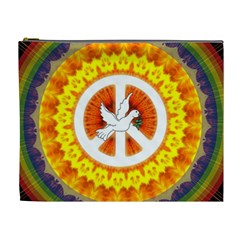 Psychedelic Peace Dove Mandala Cosmetic Bag (xl) by StuffOrSomething