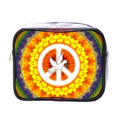 Psychedelic Peace Dove Mandala Mini Travel Toiletry Bag (one Side)