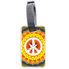 Psychedelic Peace Dove Mandala Luggage Tag (one Side) by StuffOrSomething