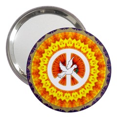 Psychedelic Peace Dove Mandala 3  Handbag Mirror