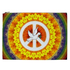 Psychedelic Peace Dove Mandala Cosmetic Bag (xxl)