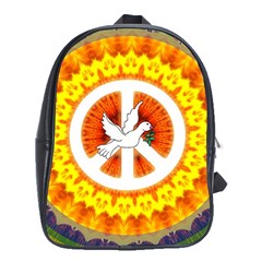 Psychedelic Peace Dove Mandala School Bag (xl) by StuffOrSomething