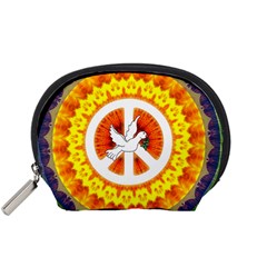 Psychedelic Peace Dove Mandala Accessory Pouch (small) by StuffOrSomething