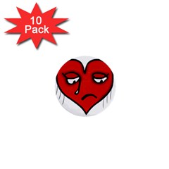 Sad Heart 1  Mini Button (10 Pack) by dflcprints