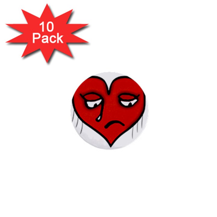 Sad Heart 1  Mini Button (10 pack)