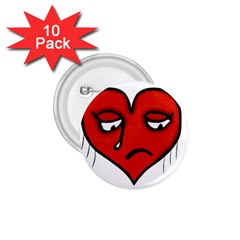 Sad Heart 1 75  Button (10 Pack) by dflcprints