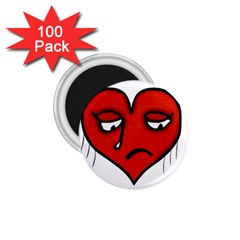 Sad Heart 1 75  Button Magnet (100 Pack) by dflcprints