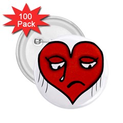 Sad Heart 2 25  Button (100 Pack) by dflcprints