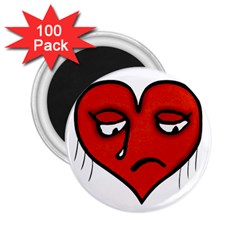 Sad Heart 2 25  Button Magnet (100 Pack) by dflcprints