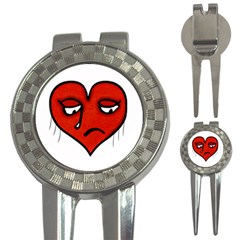 Sad Heart Golf Pitchfork & Ball Marker by dflcprints