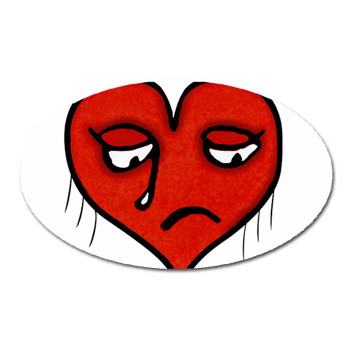 Sad Heart Magnet (Oval)