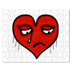 Sad Heart Jigsaw Puzzle (rectangle) by dflcprints