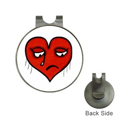 Sad Heart Hat Clip With Golf Ball Marker by dflcprints