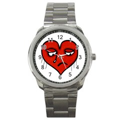 Sad Heart Sport Metal Watch by dflcprints