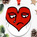 Sad Heart Oval Ornament (Two Sides) Front