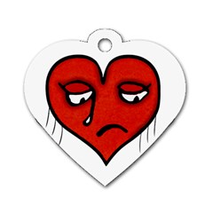 Sad Heart Dog Tag Heart (one Sided)  by dflcprints