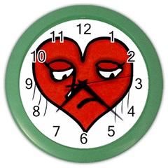 Sad Heart Wall Clock (color) by dflcprints