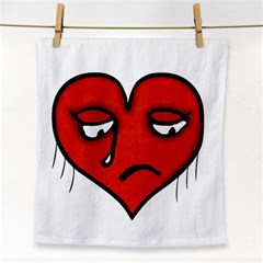 Sad Heart Face Towel by dflcprints