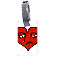 Sad Heart Luggage Tag (two Sides) by dflcprints